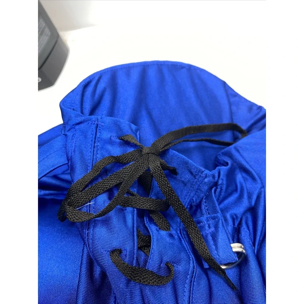 Alleson Athletic Youth 2XL Football Padded Pants Blue Seven Pads‎ &belt Built In